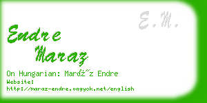 endre maraz business card